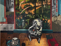 Andrea Carreño, Mientras tanto, técnica mixta sobre tela, 160 x 160 cm., 2022